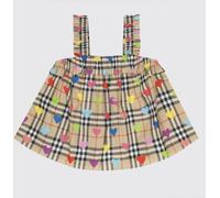 Burberry Check Cotton Top with Multicolor Hearts - Size: 10 - female