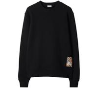 Burberry check-patch cotton sweatshirt - Black XS-S-M-L