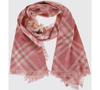 Burberry Check Pattern Wool Blend Scarf with Fringed Hem - Size: OS - female