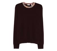 Burberry Check-trim sweater - Red S