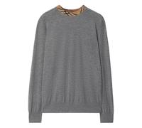 Burberry check-trim wool sweater - Grey S