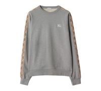 Burberry Check-trimmed cotton sweatshirt - Grey S