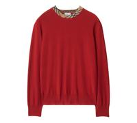 Burberry check-trimmed wool sweater - Red S
