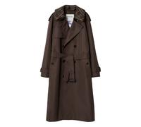 Burberry checked-collar belted trench coat - Brown 50-54