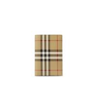 Burberry checkered leather passport holder - Neutrals One Size
