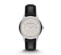 Burberry Classic Round Beige Dial Black Leather Mens Watch BU10000