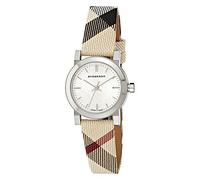 Burberry Classic Silver Dial Nova Check Leather Womens Watch BU9212