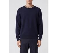 Burberry Crewneck Wool Jumper with Contrast Trim and Ribbed Hems - Size: M - male