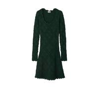 Burberry Diamond Knit Long Sleeve Dress In Green Green M