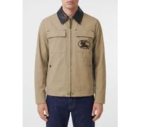 Burberry EKD Logo Cotton Shirt Jacket with Leather Collar - Size: 54 - male