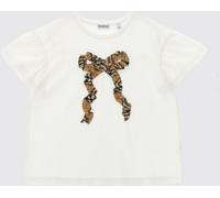 Burberry Girl's Cotton T-shirt with Check Sleeves and Bow - Size: 10 - female