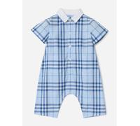 Burberry Kids Burberry Baby Boys Andreas Check Cotton Romper in Blue - Blue - 18 months