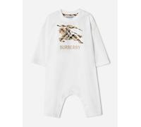 Burberry Kids Burberry Baby Boys Jonson Check EKD Romper in White - White - 6 Mths