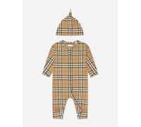 Burberry Kids Burberry Baby Claude Romper Set in Archive Beige Check - Beige - 6 Mths