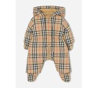 Burberry Kids Burberry Baby Harper Check Down Padded Snowsuit in Beige - Camel - 6 Mths