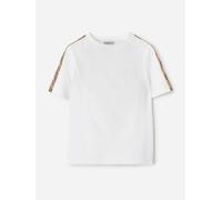 Burberry Kids Burberry Girls Cedar Check Tape T-Shirt in White - White - 8 Yrs