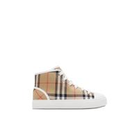 Burberry Kids check cotton high-top sneakers - Neutrals 29-32-33