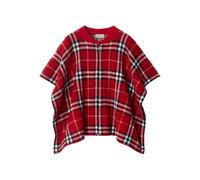 Burberry Kids Check-pattern wool cape - Red M