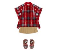 Burberry Kids check wool cape - Red S