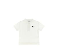 Burberry Kids equestrian knight embroidery johane polo shirt - White 6-12-18-24-36