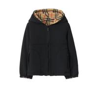 Burberry Kids reversible check hooded jacket - Black 8-12