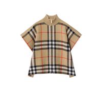 Burberry Kids reversible checked knitted cape - Neutrals S