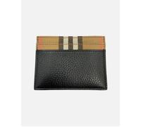Burberry Leather & Canvas Classic Check Card Holder - Black