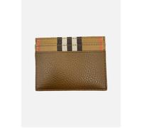 Burberry Leather & Canvas Classic Check Card Holder Brown - Black