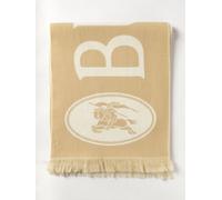Burberry Logo Print Pure Merino Wool Scarf with Fringed Hem - Size: OS - male