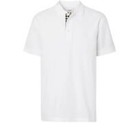 Burberry Mens Branded Circle Logo White Polo Shirt Cotton - Size Medium