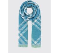 Burberry Men's Check Wool and Silk Scarf with Fringes - Size: OS - male
