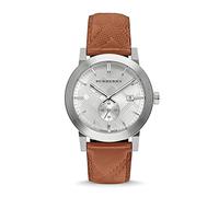 Burberry Men's Swiss Chronograph The City Brown Leather Strap Timepiece 42mm BU9904