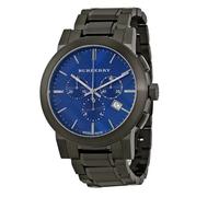Genuine BURBERRY BU9365 Stainless Steel Gunmetal Tone & Blue Dial Mens Watch