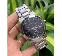 NEW GENUINE BURBERRY BU9351 THE CITY BLACK DIAL STAINLESS STEEL MEN'S WATCH GIFT