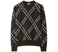 Burberry plaid-check wool-blend sweatshirt - Brown XXL