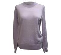 Burberry Preloved Knitted Logo Neck Sweater In Purple Merino Wool Purple