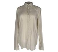 Burberry Preloved Pinstripe Button-Down Shirt In White Cotton In Ecru Ecru
