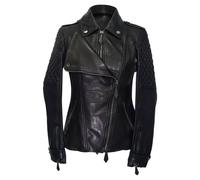 Burberry Preloved Quilted Accent Biker Jacket In Black Lamb Leather Black