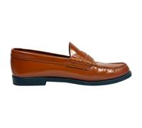 Burberry Preloved Rupert Penny Loafers In Brown Leather Multi