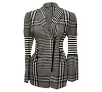 Burberry Preloved Stripe & Check Corset Blazer In Multicolor Polyester Multi