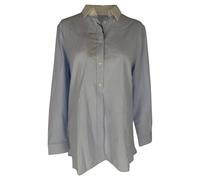 Burberry Women's Preloved Striped Button-Down Shirt in Blue Cotton | Size: 10