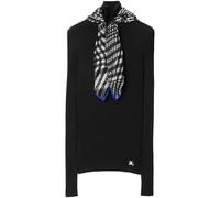 Burberry scarf-detail ribbed jumper - Black XS-S-M-L