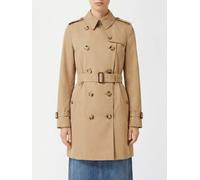 Burberry Short Double-Breasted Cotton Trench Coat with Belt and Classic Epaulettes - Size: 4 - female