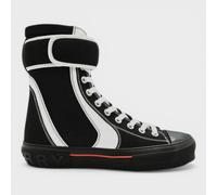 Burberry Sub High Top Lace Up Rubber Sole Boot Black White - UK9