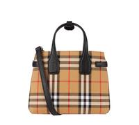 Burberry The Small Banner Bag in Leather with Vintage Check Pattern