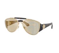 Burberry Unisex Sunglass BE3161 - Frame color: Light Gold, Lens color: Dark Brown Tampo Gold