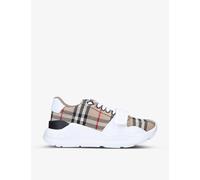 Burberry Womens Blk/beige New Regis Vintage Check Canvas Trainers Eur 40.5 / 7.5 Uk Women