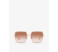 Burberry Womens Burberry Be3133 Daphne Square-Frame Metal Sunglasses Gold
