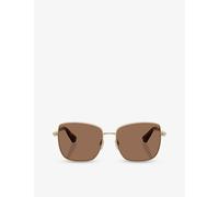 Burberry Womens Burberry Be3158 Square-Frame Metal Sunglasses Gold