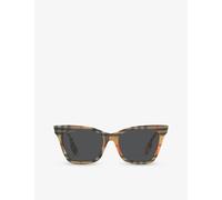 Burberry Womens Burberry Be4346 Elsa Irregular-Shaped Acetate Sunglasses Brown